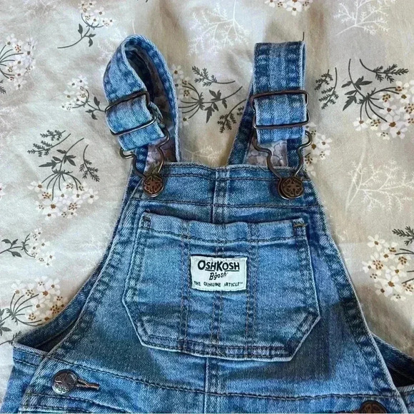 Oshkosh Denim Overalls Girls Size 12M - Picture 4 of 10